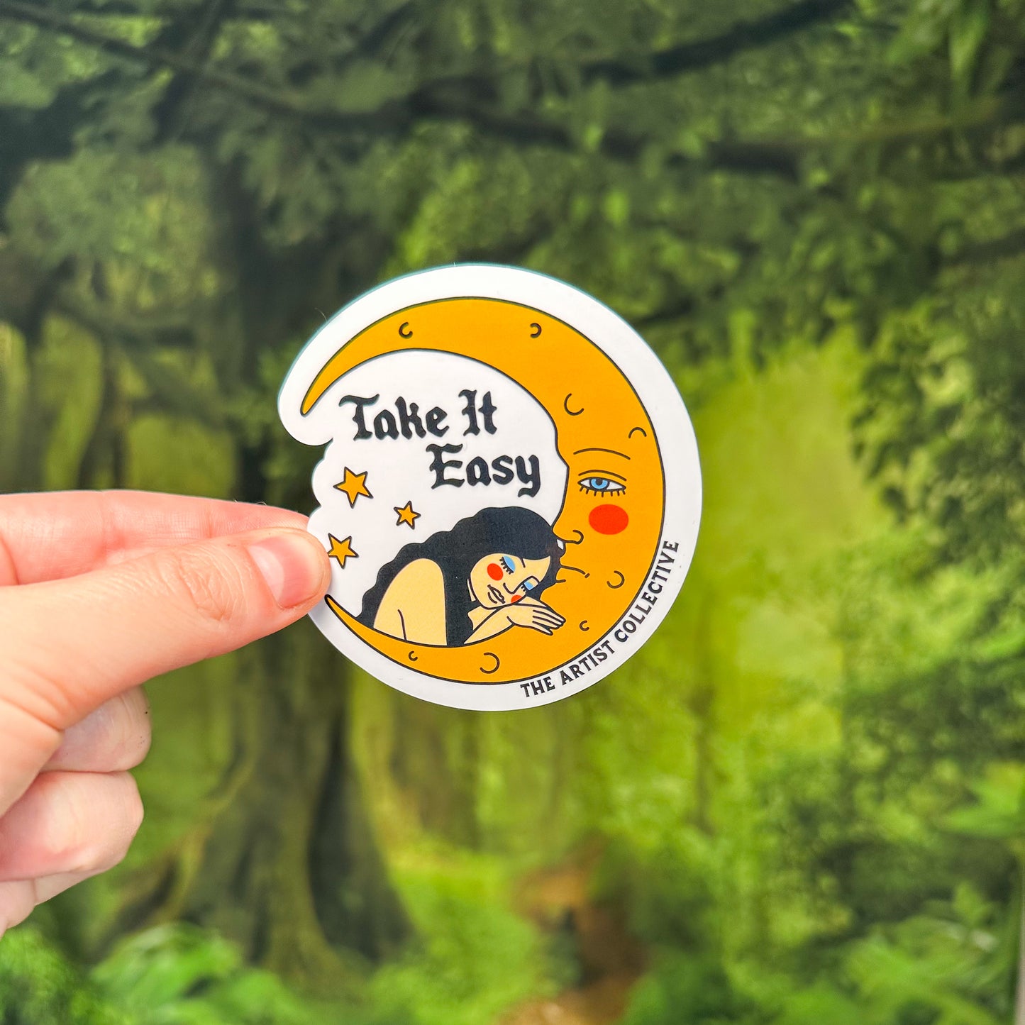 Take It Easy Moon Sticker