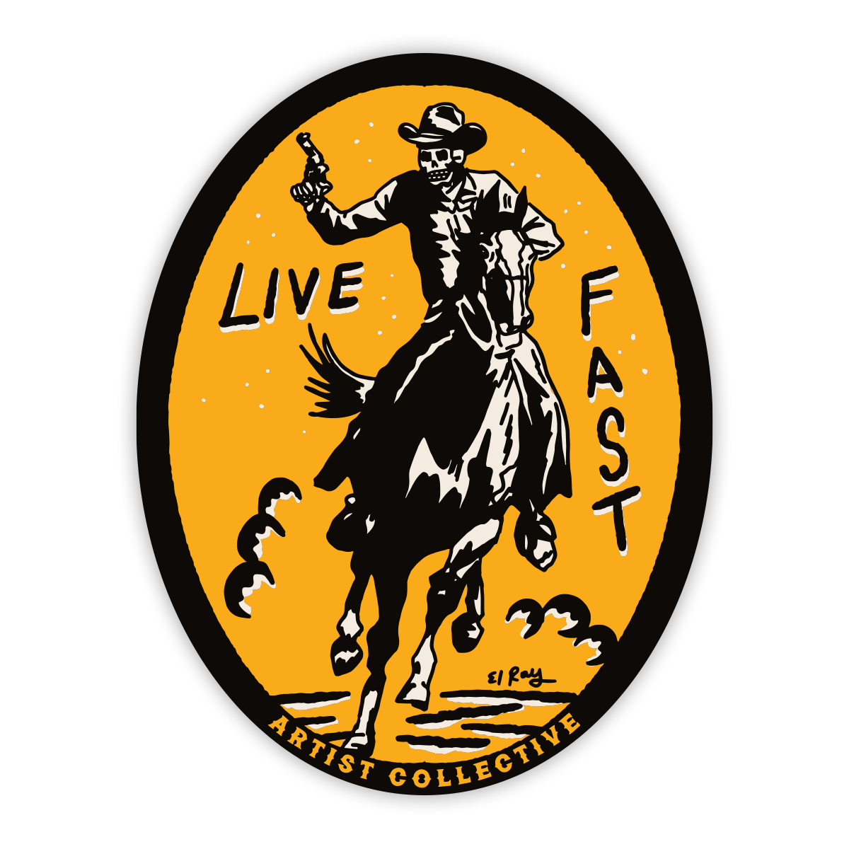 Live Fast Cowboy Sticker