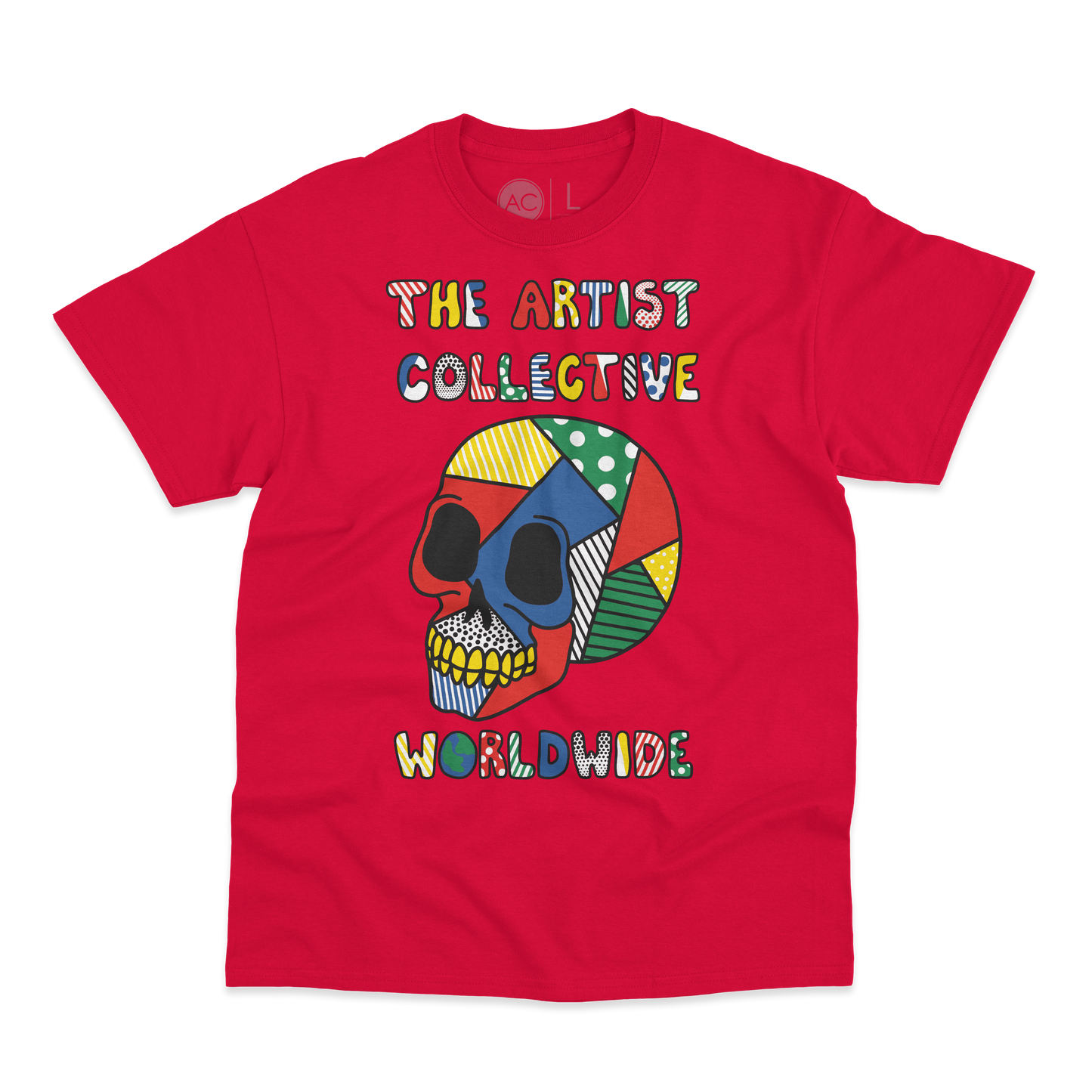 ACWW Color Skull Tee Shirt - Red