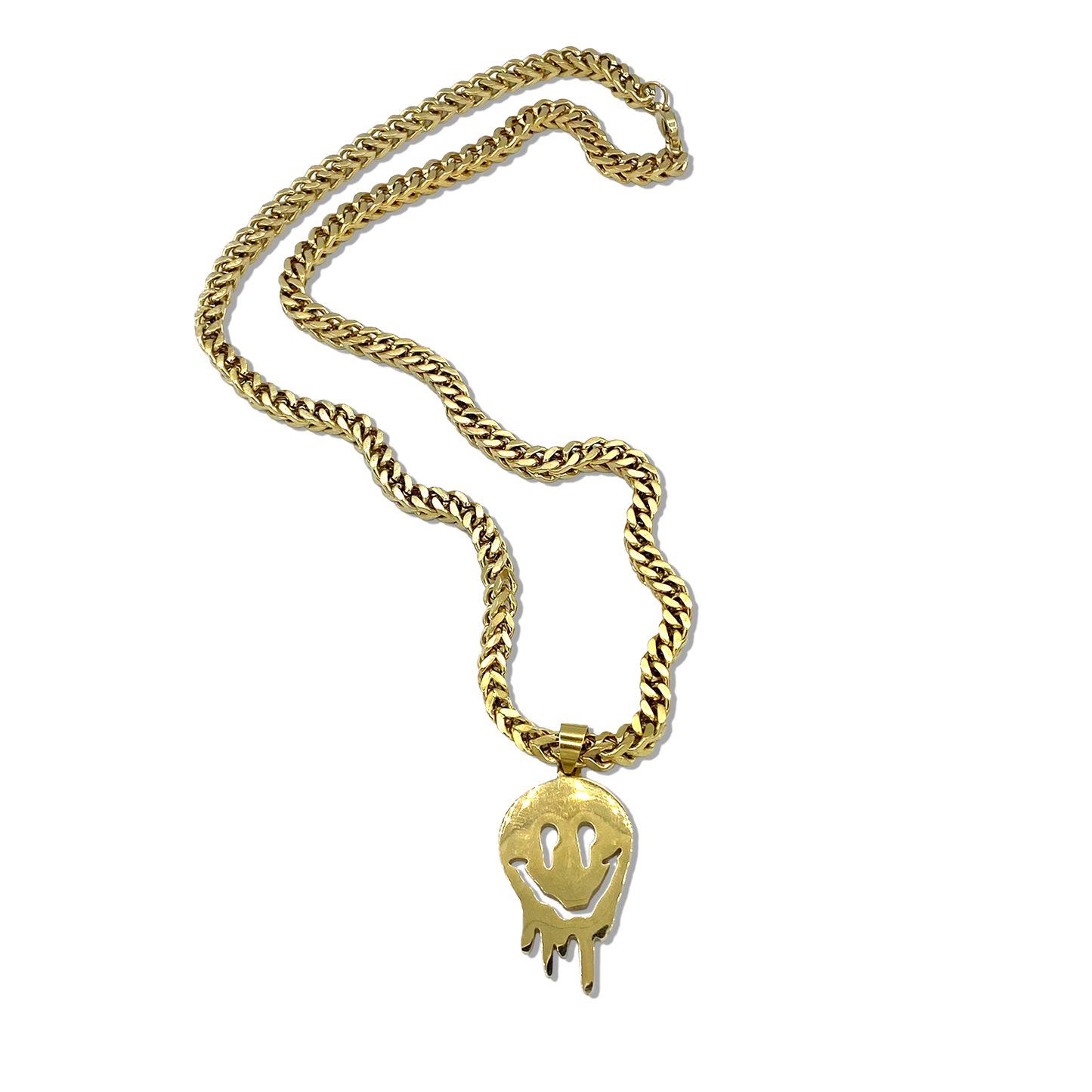 Drip Face Gold Chain Necklace