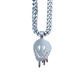 Drip Face Silver Chain Necklace