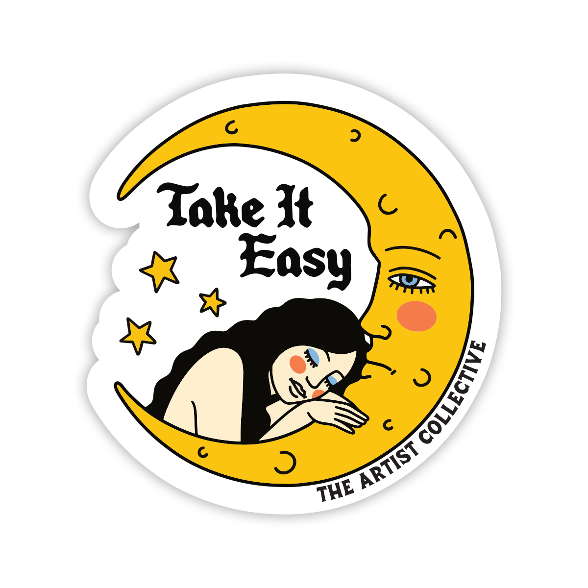 Take It Easy Moon Sticker