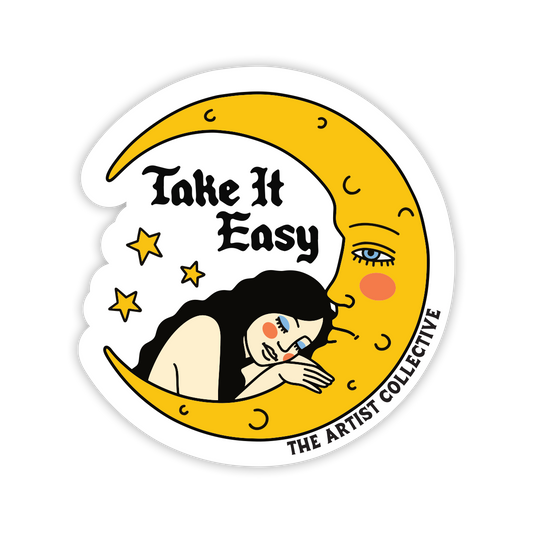 Take It Easy Moon Sticker